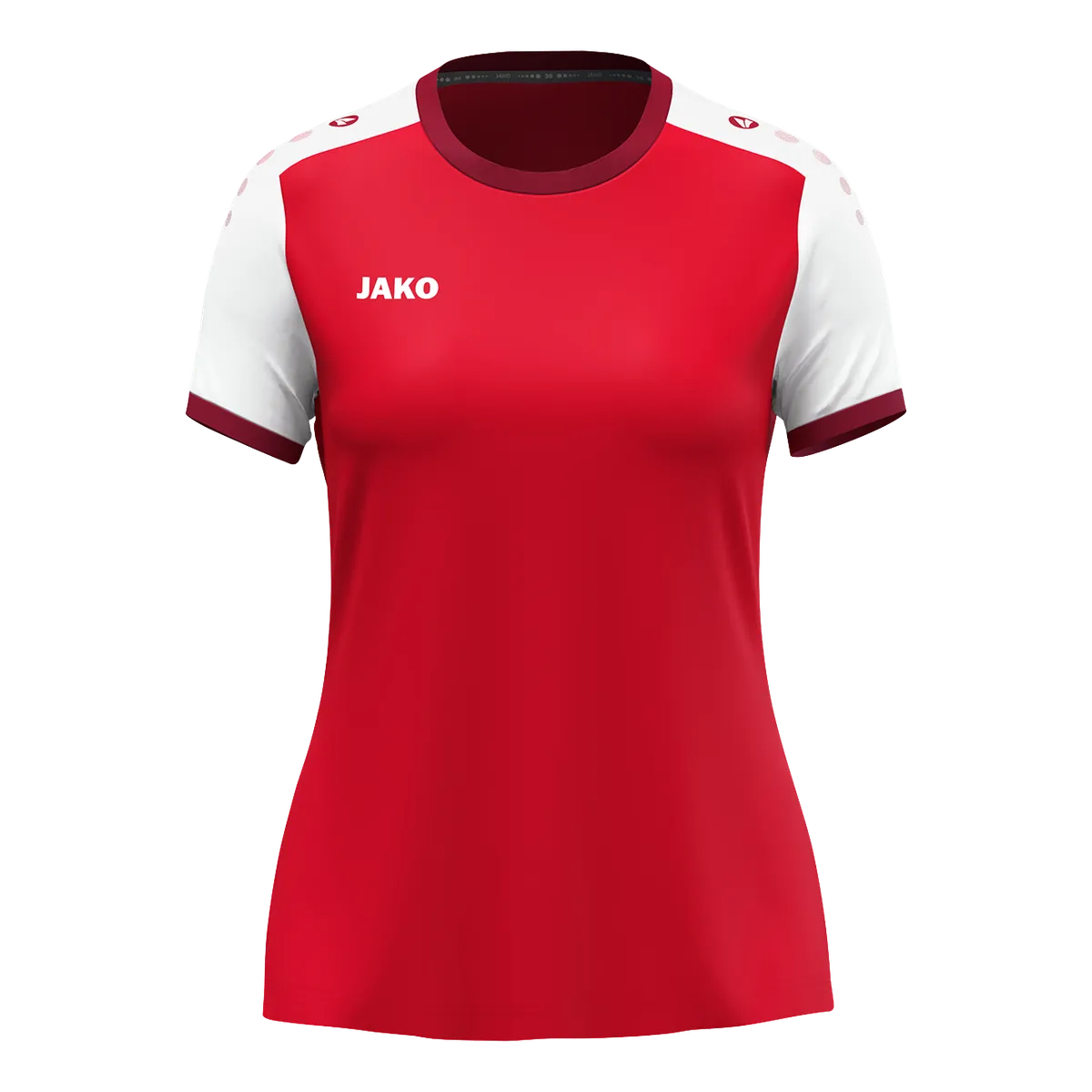 JAKO Trikot Dynamic Kurzarm Damen rot/weiß/dunkelrot Front