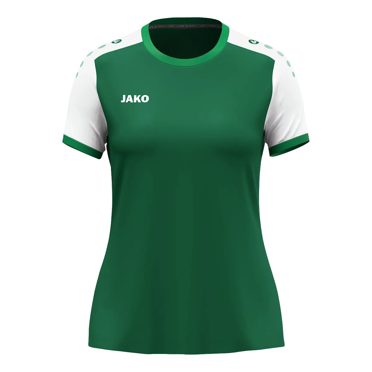 JAKO Trikot Dynamic Kurzarm Damen dunkelgrün/weiß/grün Front