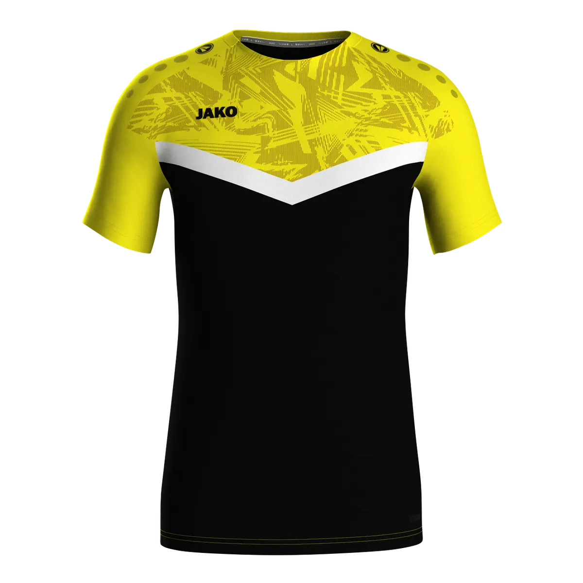 JAKO T-Shirt Iconic Kurzarm Damen schwarz/soft yellow Front