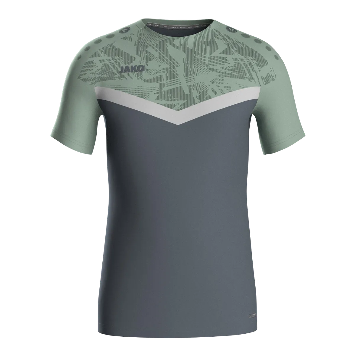 JAKO T-Shirt Iconic Kurzarm Damen anthra light/mintgrün/soft grey Front