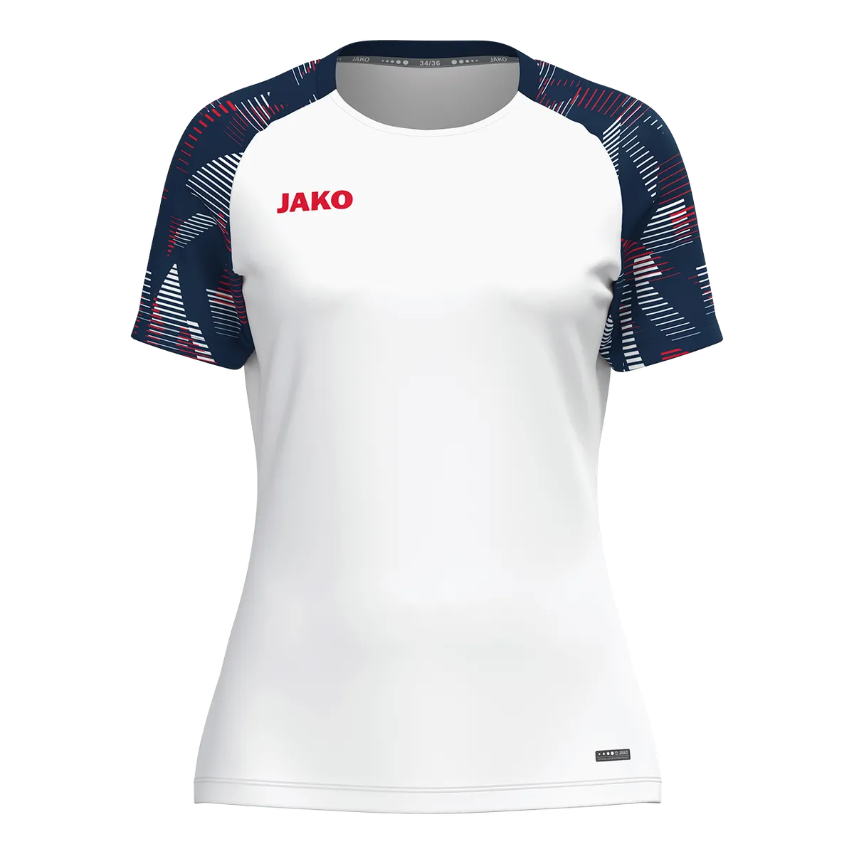 JAKO T-Shirt Sonic Kurzarm Damen weiß/marine/rot Front