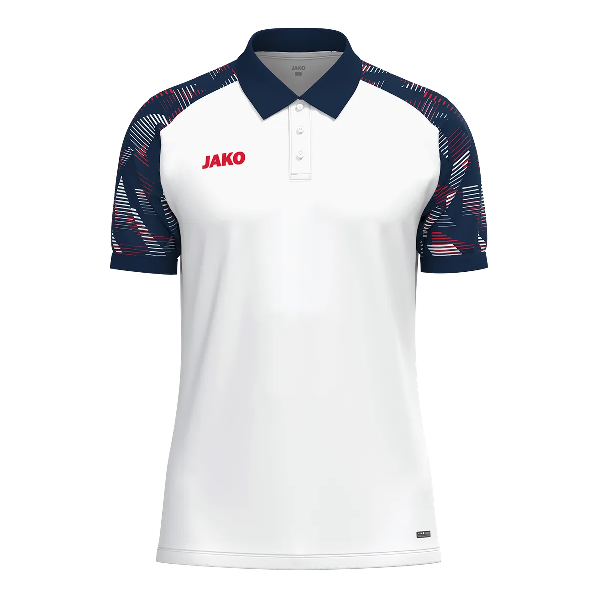 JAKO Poloshirt Sonic Kurzarm Unisex weiß/marine/rot Front