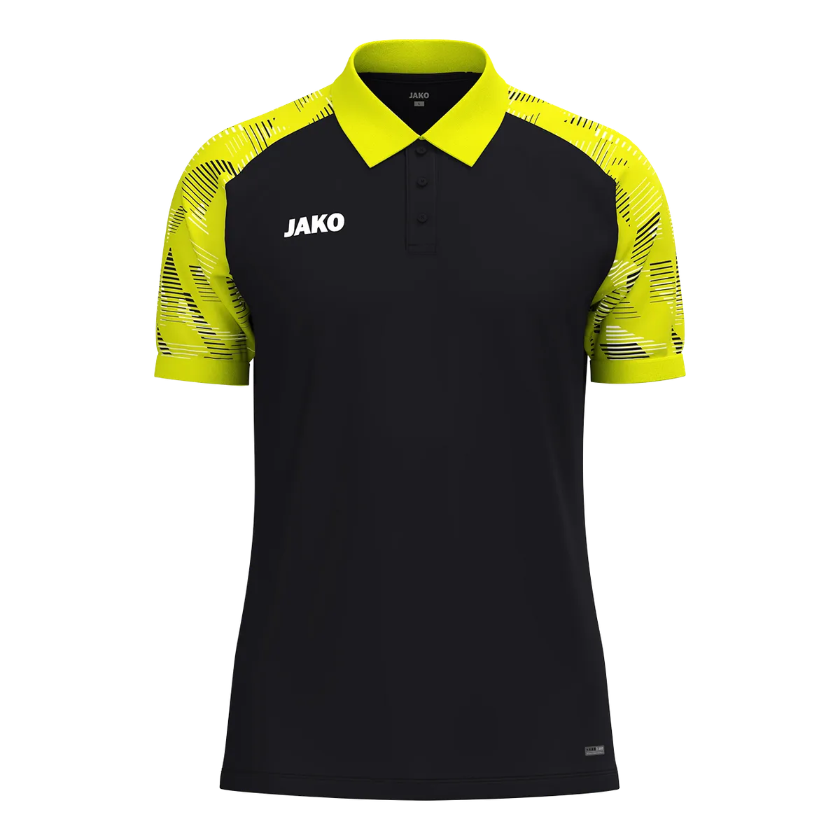 JAKO Poloshirt Sonic Kurzarm Unisex schwarz/neongelb Front