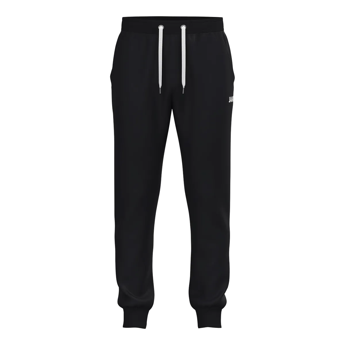 JAKO Jogginghose One Cotton mit Bündchen Kinder schwarz Front #farbe_schwarz