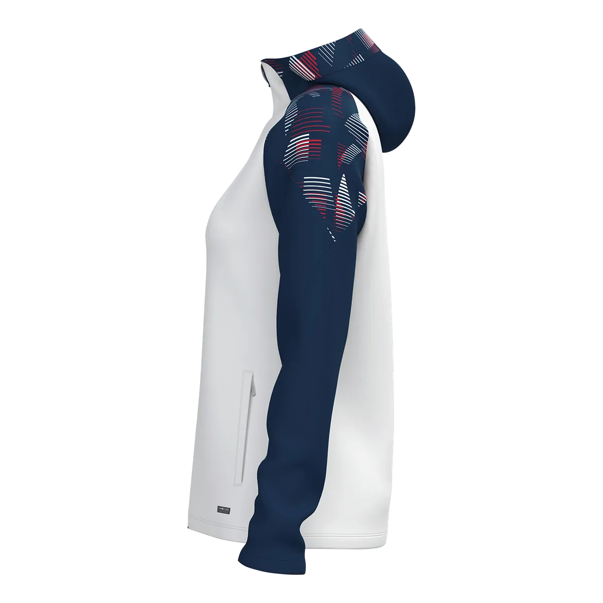 JAKO Kapuzenjacke Sonic Damen weiß/marine/rot Seite