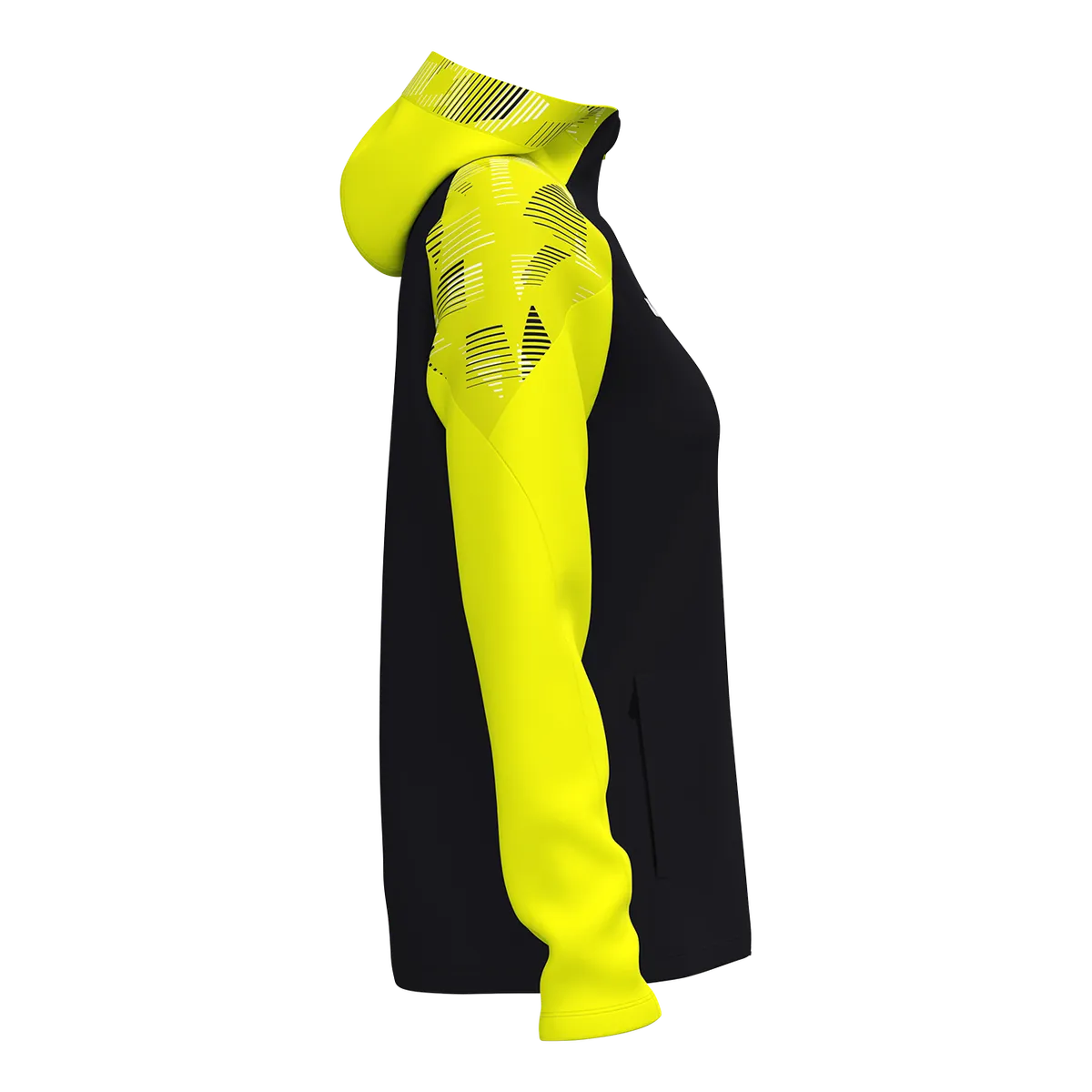 JAKO Kapuzenjacke Sonic Damen schwarz/neongelb Seite