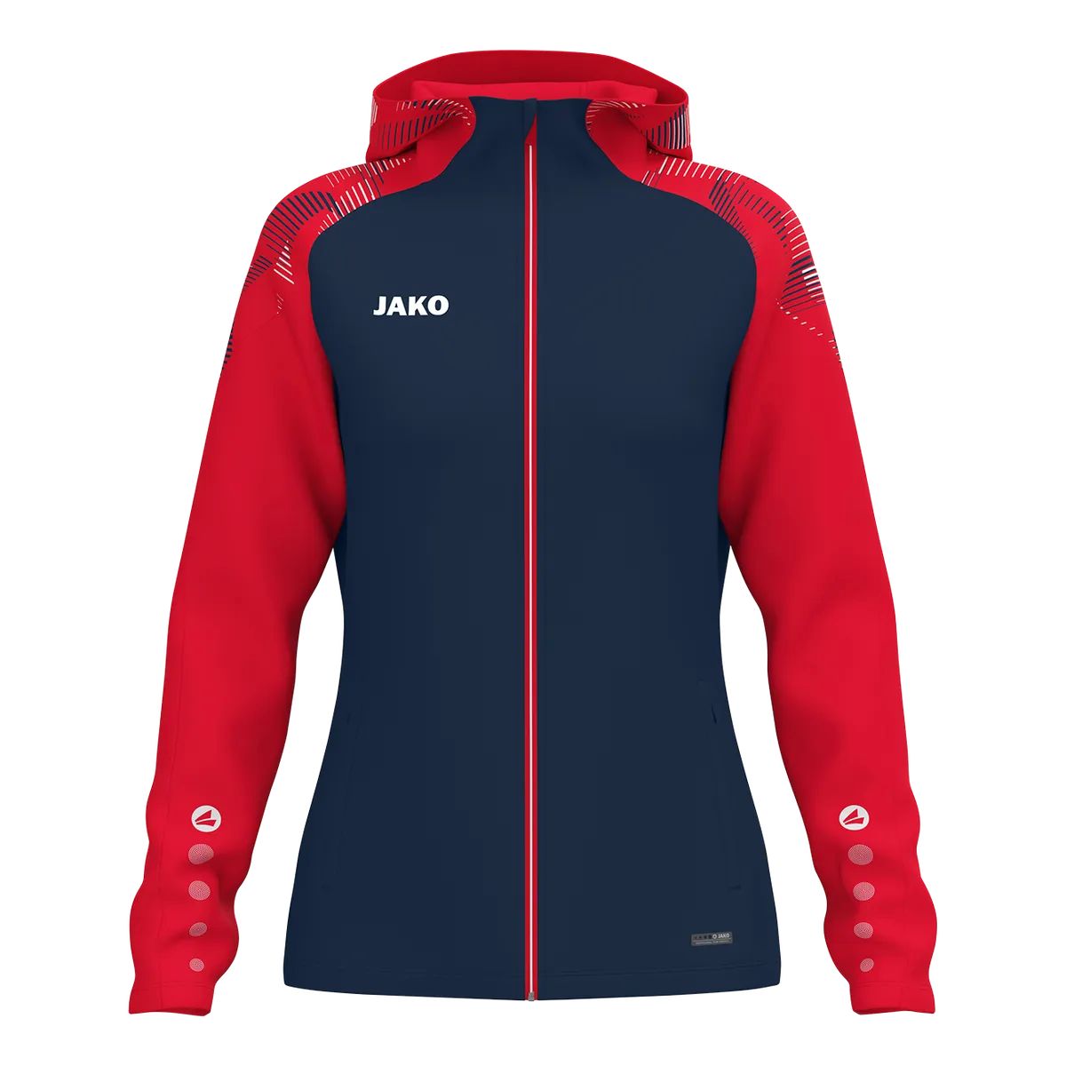 JAKO Kapuzenjacke Sonic Damen marine/rot Front