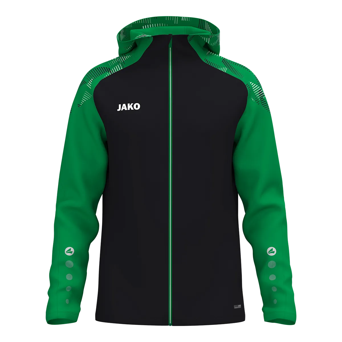 JAKO Kapuzenjacke Sonic Unisex schwarz/grün Front