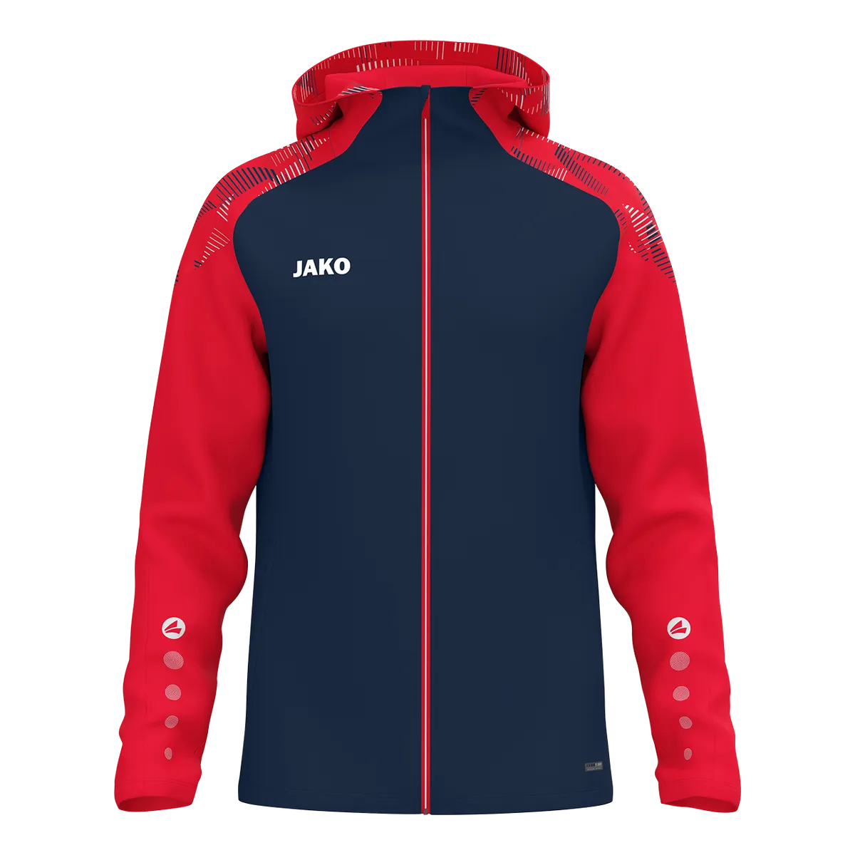 JAKO Kapuzenjacke Sonic Unisex marine/rot Front