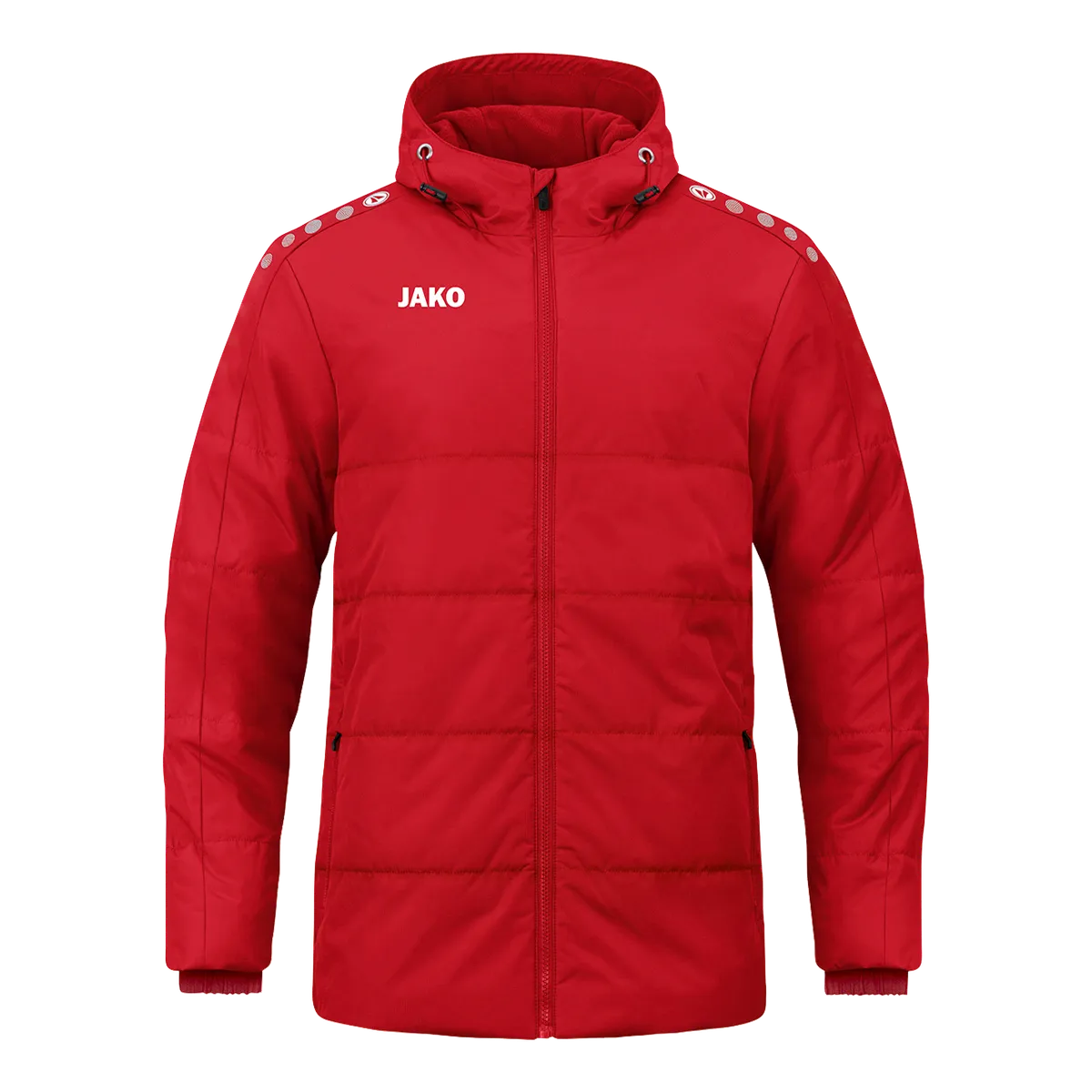 JAKO Winterjacke Coachjacke One mit Kapuze Kinder rot Front #farbe_rot