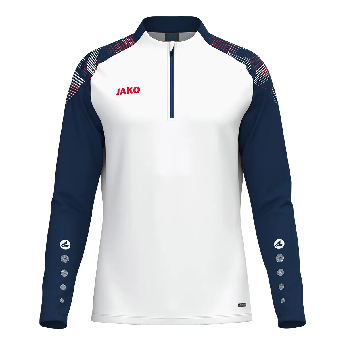 JAKO Aufwärmshirt Sonic Langarm Unisex weiß/marine/rot Front