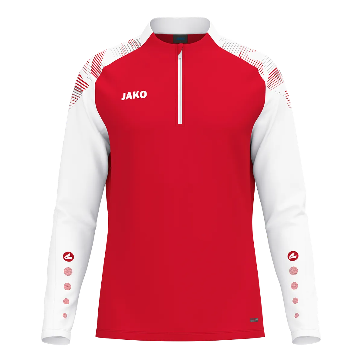 JAKO Aufwärmshirt Sonic Langarm Kinder rot/weiß Front