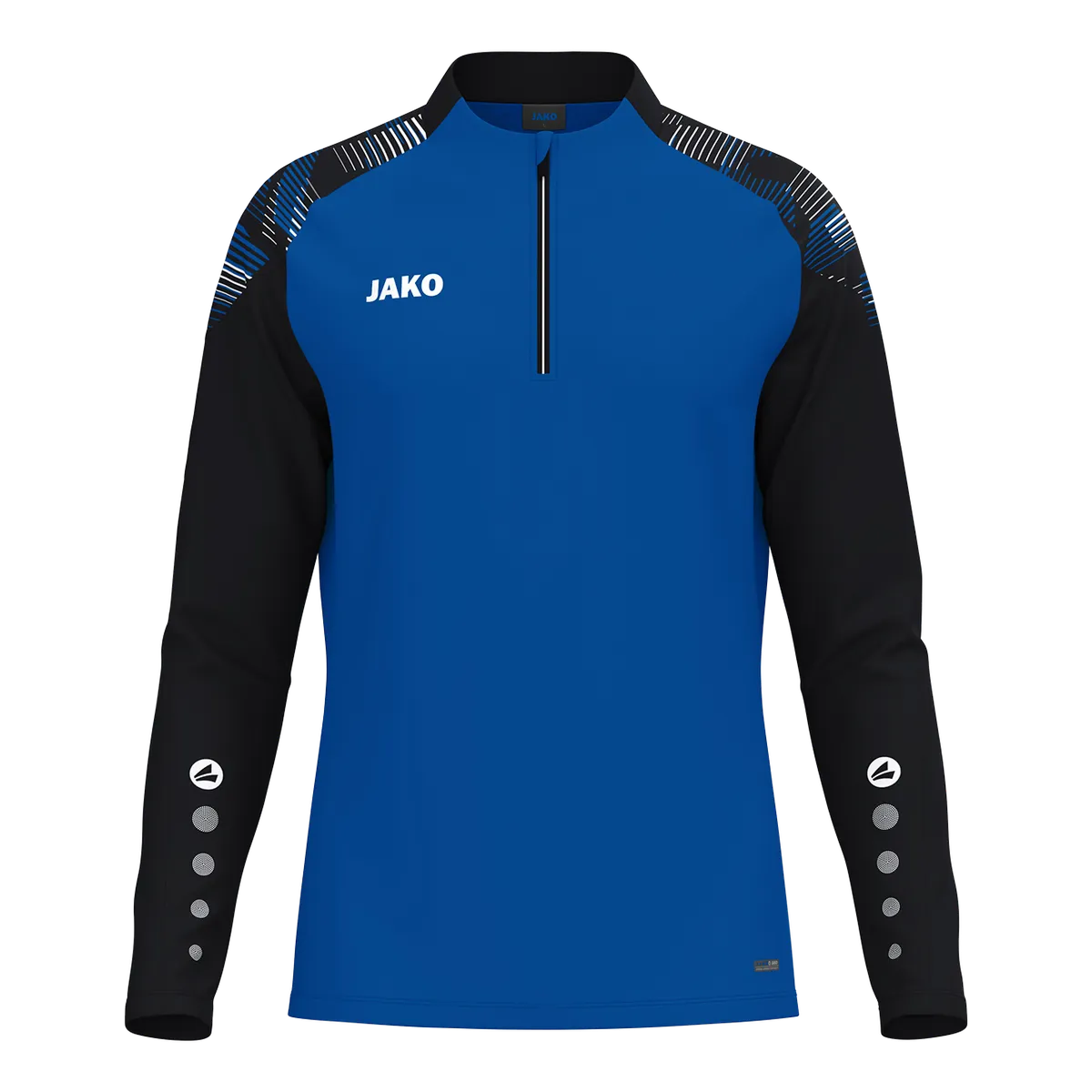 JAKO Aufwärmshirt Sonic Langarm Kinder royal/schwarz Front #farbe_royal-schwarz