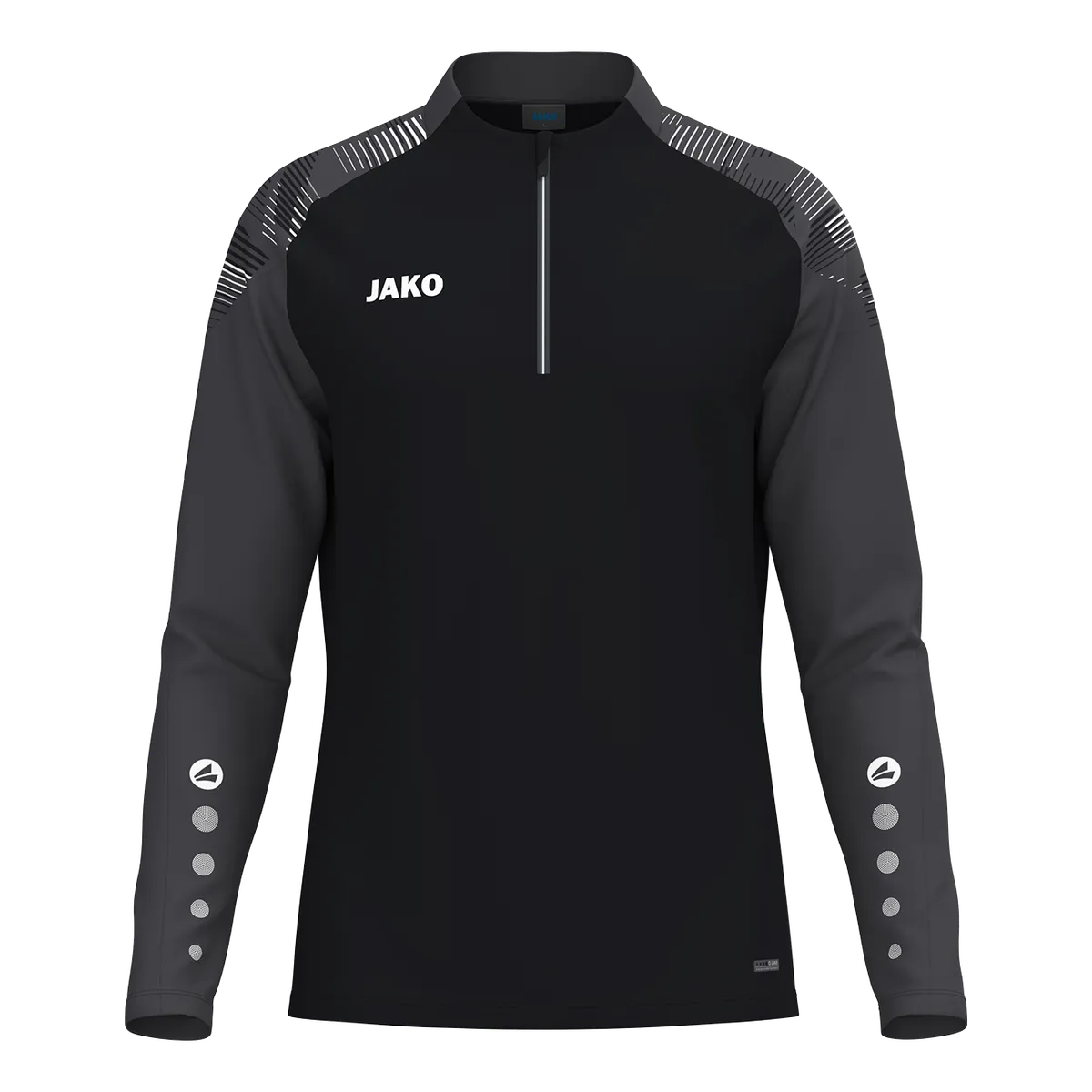JAKO Aufwärmshirt Sonic Langarm Kinder schwarz/anthrazit Front