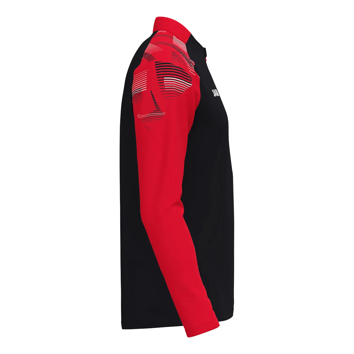 JAKO Aufwärmshirt Sonic Langarm Unisex schwarz/rot Seite