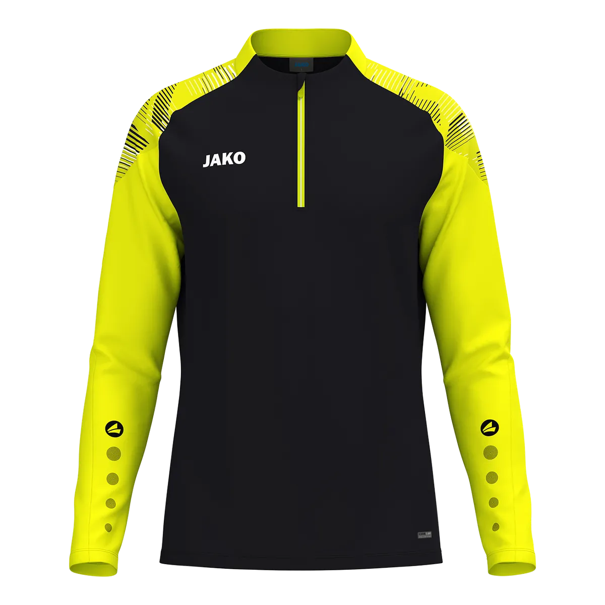 JAKO Aufwärmshirt Sonic Langarm Unisex schwarz/neongelb Front