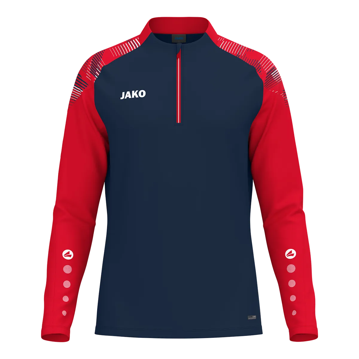 JAKO Aufwärmshirt Sonic Langarm Unisex marine/rot Front
