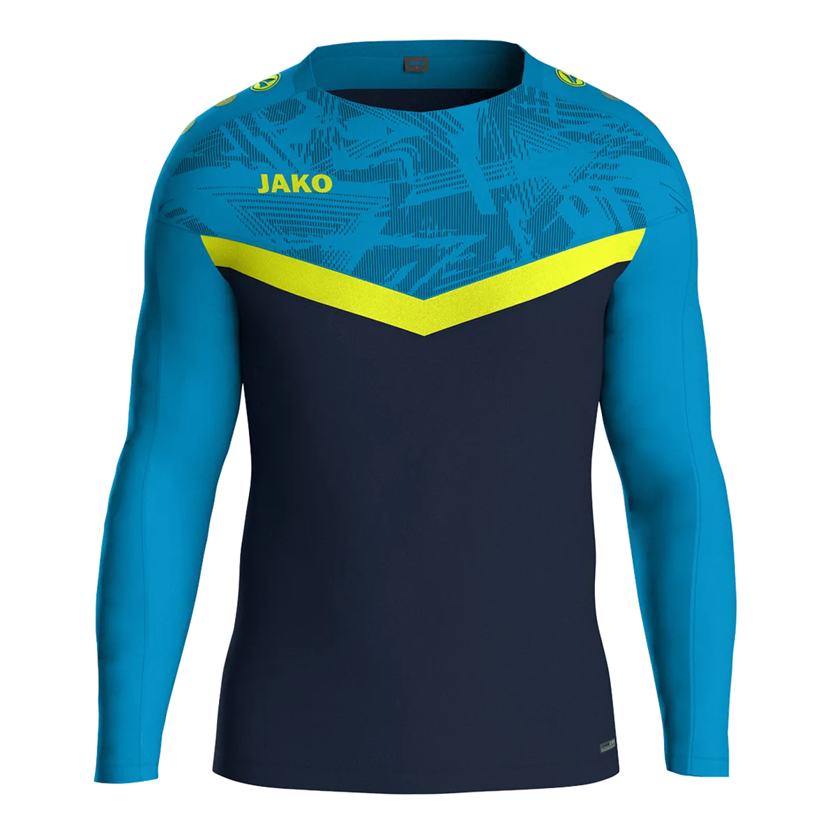 JAKO Sweatshirt Iconic Unisex marine/JAKO blau/neongelb Front