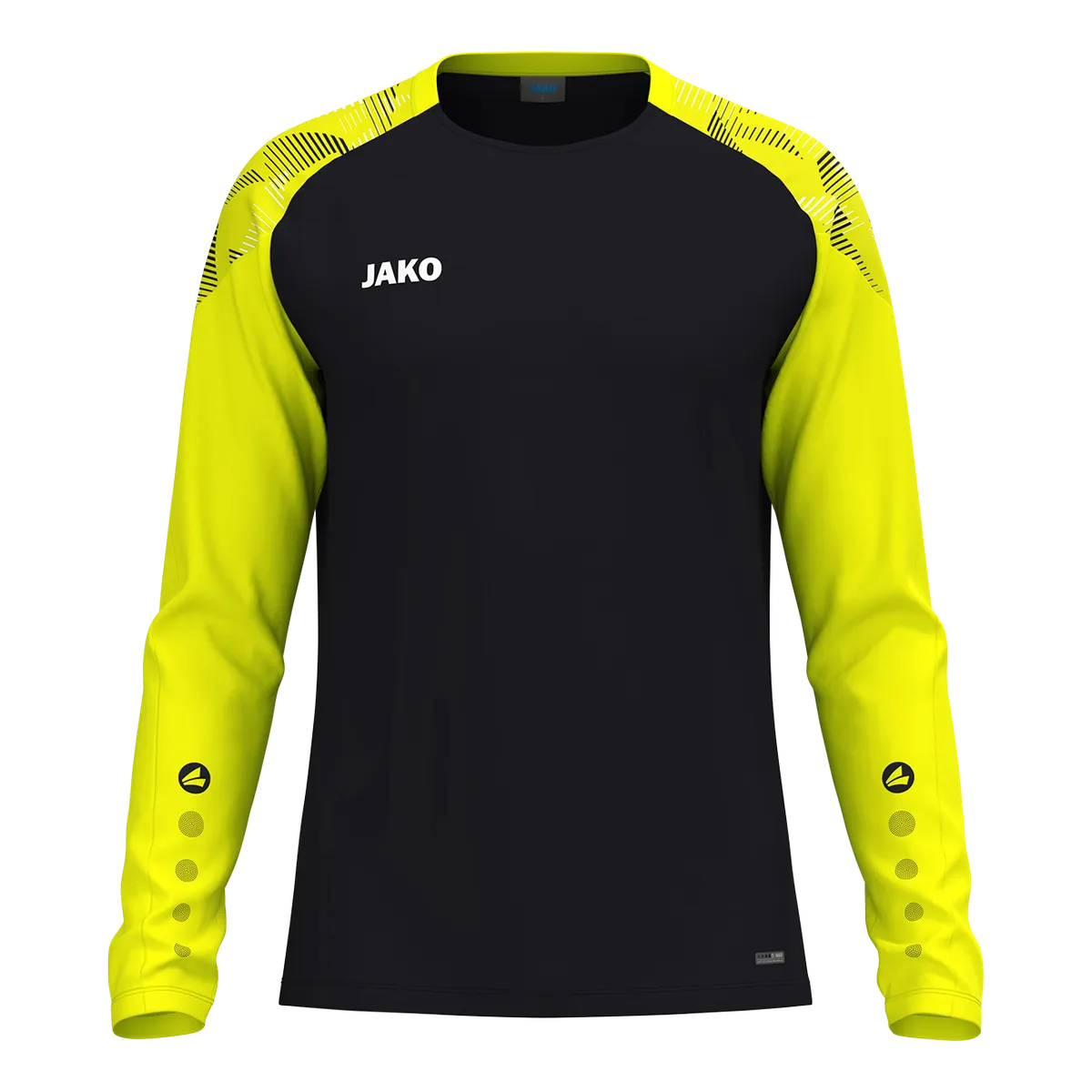 JAKO Longsleeve Sonic Kinder schwarz/neongelb Front