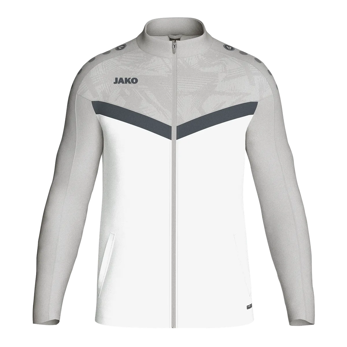 JAKO Polyesterjacke Iconic Kinder weiß/soft grey/anthra light Front