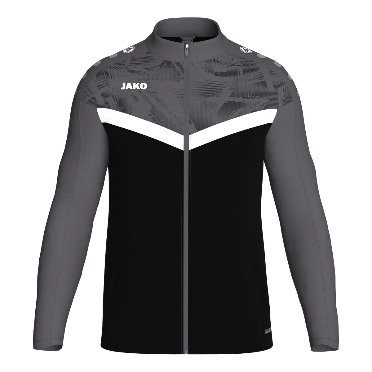 JAKO Polyesterjacke Iconic Kinder schwarz/anthrazit Front