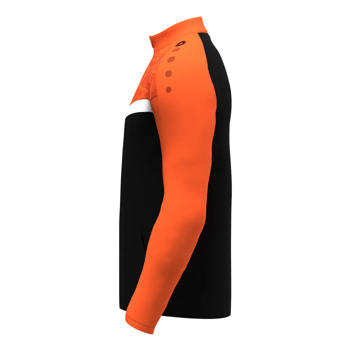 JAKO Polyesterjacke Iconic Kinder schwarz/neonorange Seite