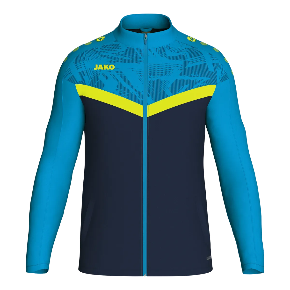 JAKO Polyesterjacke Iconic Unisex marine/JAKO blau/neongelb Front