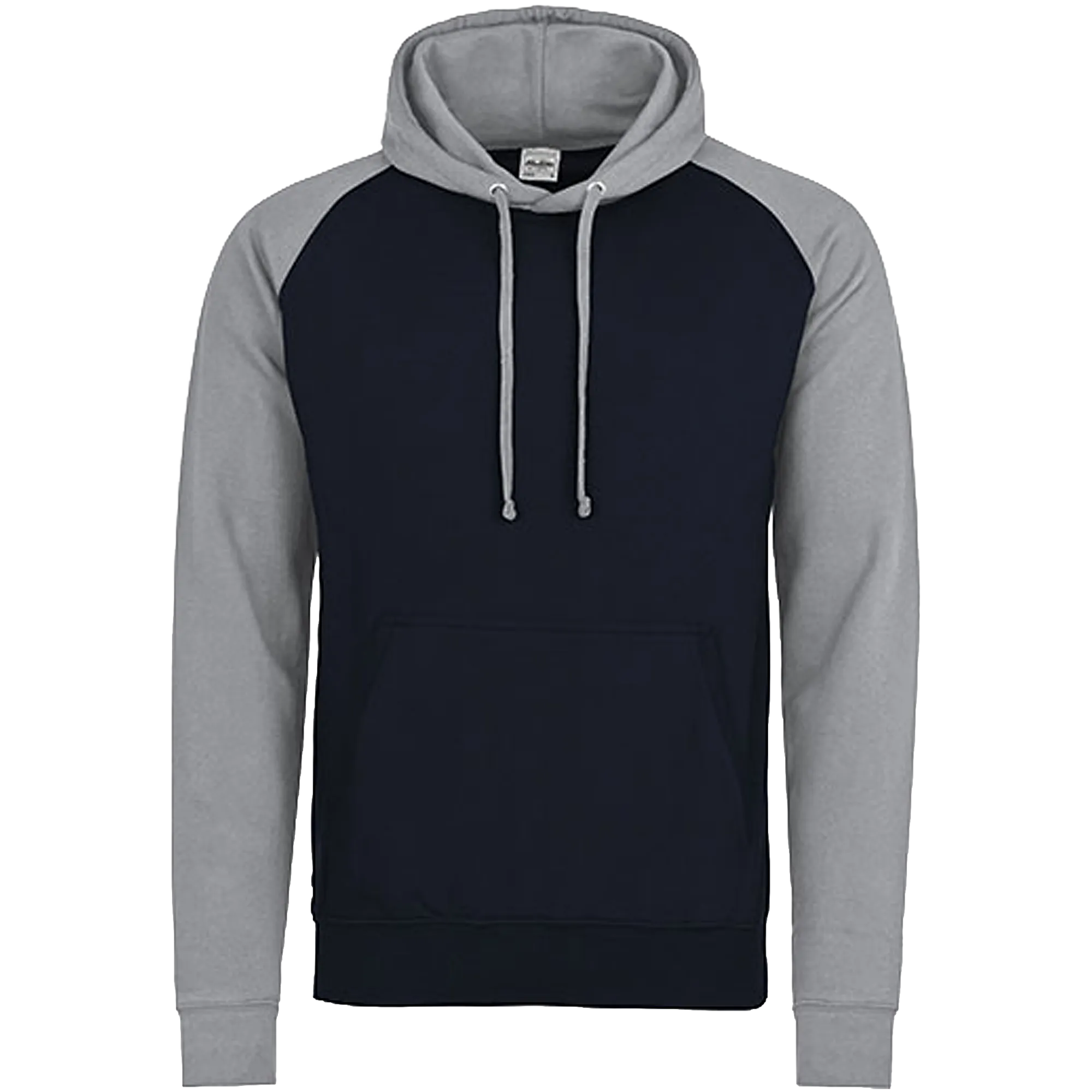 Just Hoods Baseball Hoodie Damen Oxford Navy / Heather Grey Front