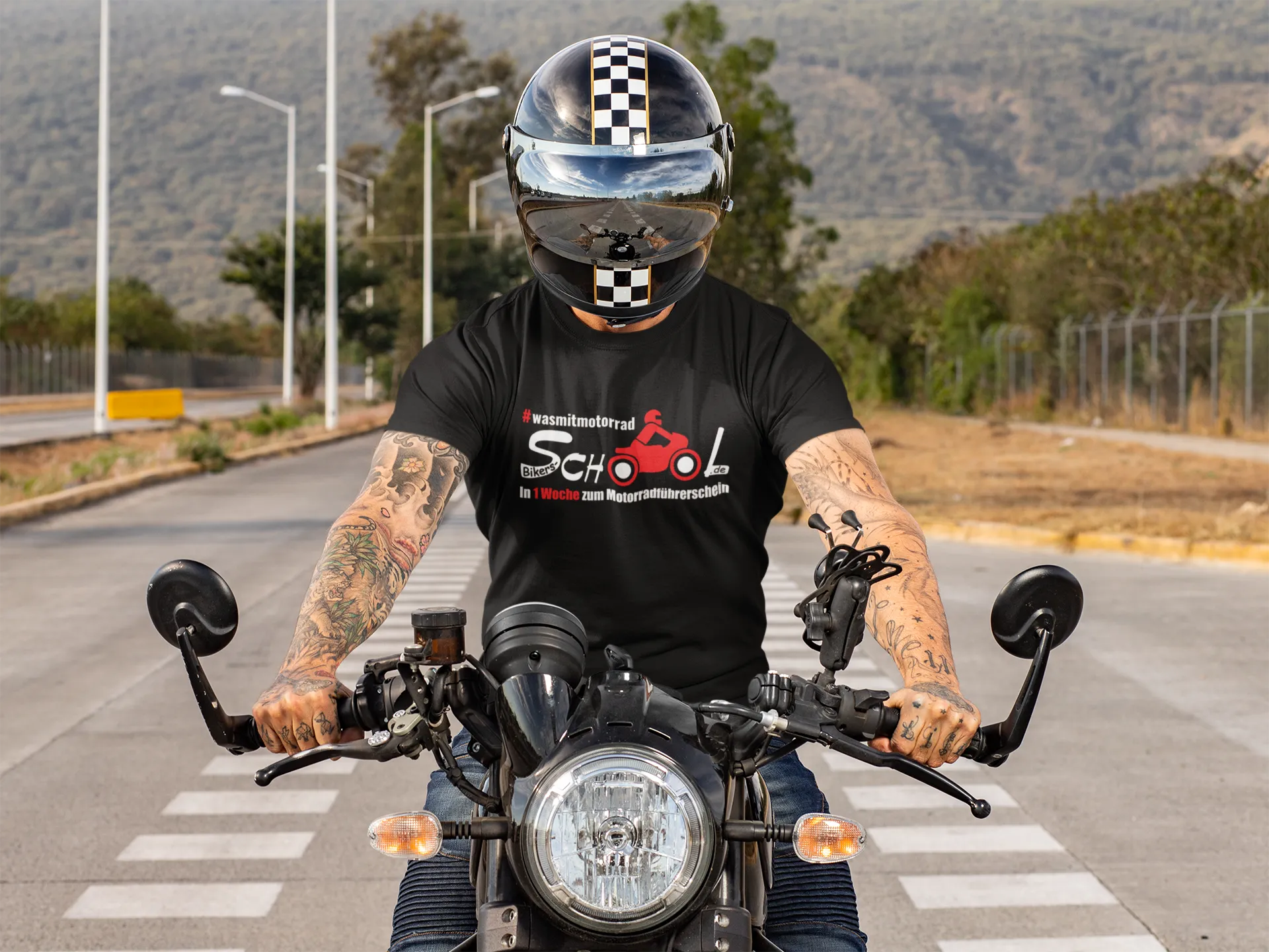 BIGTIME T-Shirt Herren & Damen - Bikers School Rücken