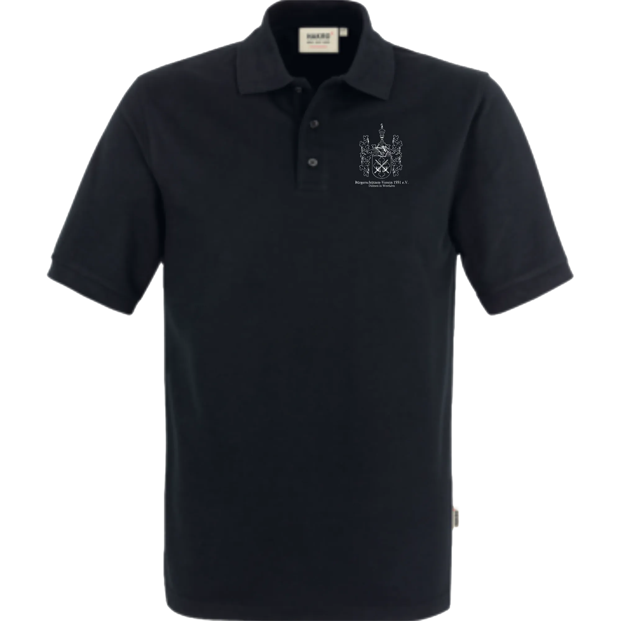 BIGTIME Bürgerschützen | Polo Wappen weiß schwarz Damen Front
