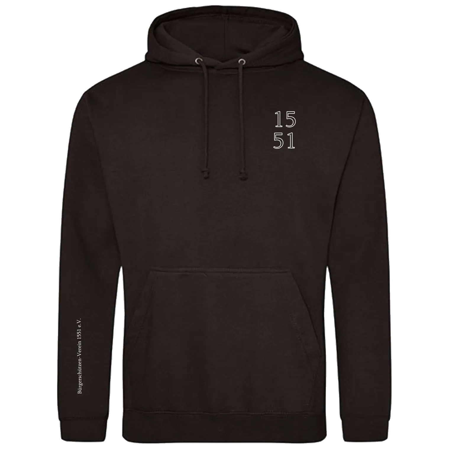 BIGTIME Bürgerschützen | Hoodie Wappen 1551 schwarz Herren Front