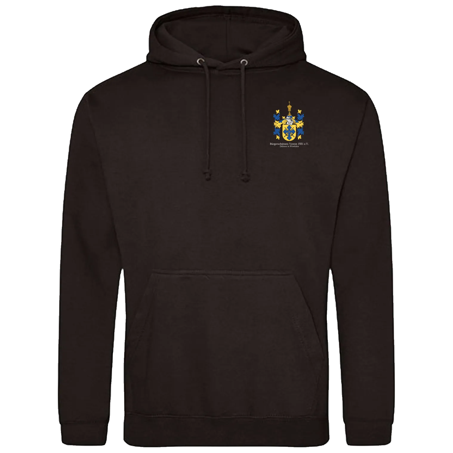 BIGTIME Bürgerschützen | Hoodie Wappen schwarz Herren Front