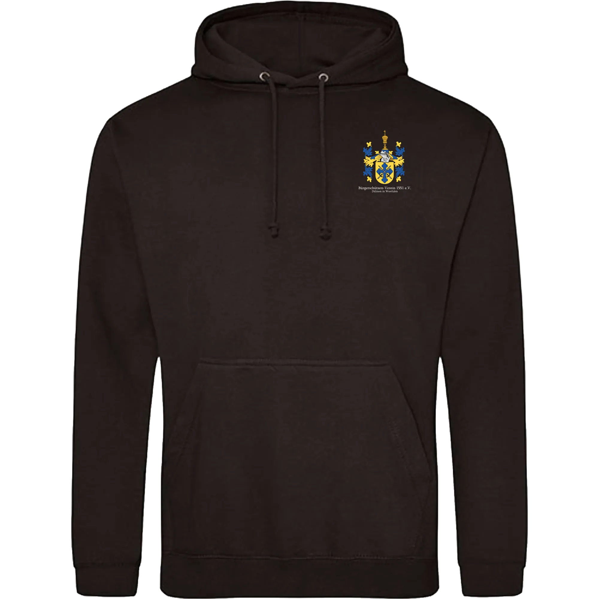 BIGTIME Bürgerschützen | Hoodie Wappen schwarz Damen Front