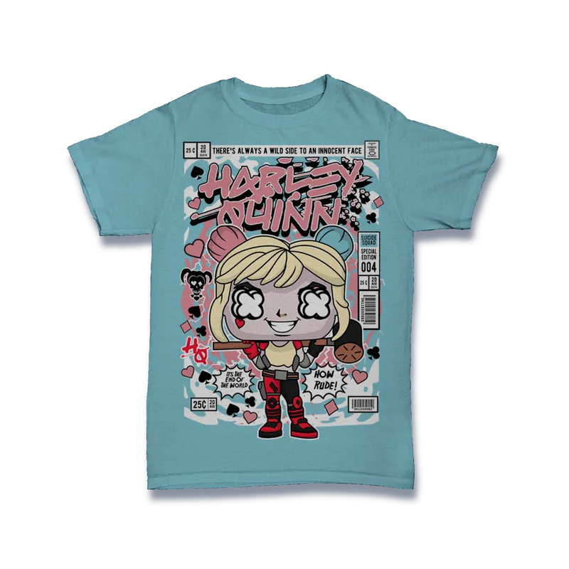 BIGTIME Comic Style Harley Quinn T-Shirt Unisex default Front