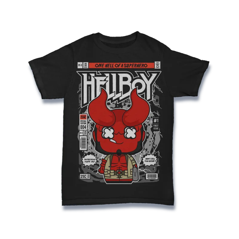 BIGTIME Comic Style Hellboy T-Shirt Unisex default Front