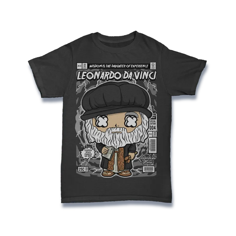 BIGTIME Comic Style Leonardo Da Vinci T-Shirt Unisex default Front #farbe_default