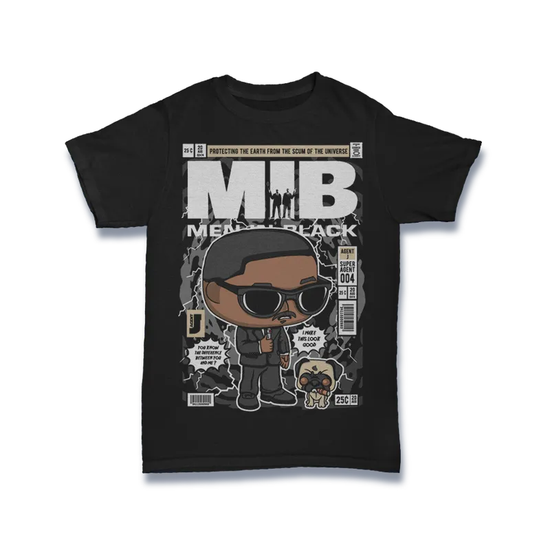 BIGTIME Comic Style Men In Black T-Shirt Unisex default Front #farbe_default