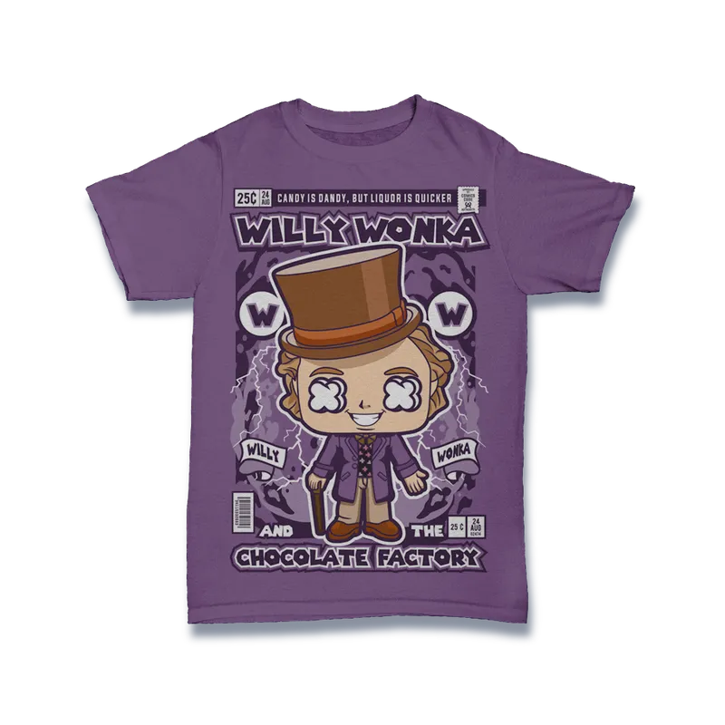 BIGTIME Comic Style Willy Wonka T-Shirt Unisex rot Front #farbe_rot