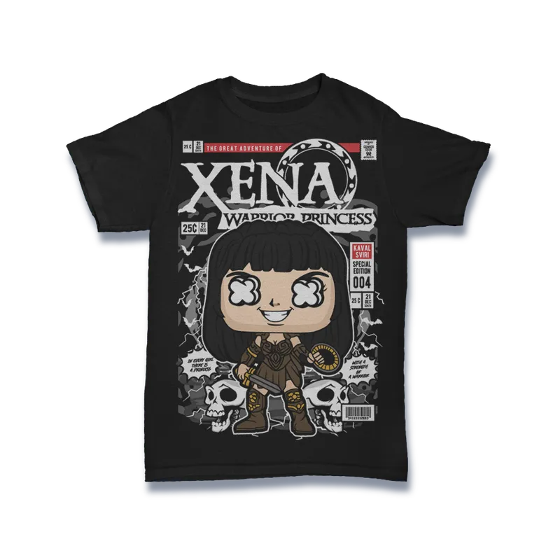 BIGTIME Comic Style Xena Die Kriegerprinzessin T-Shirt Unisex rot Front #farbe_rot