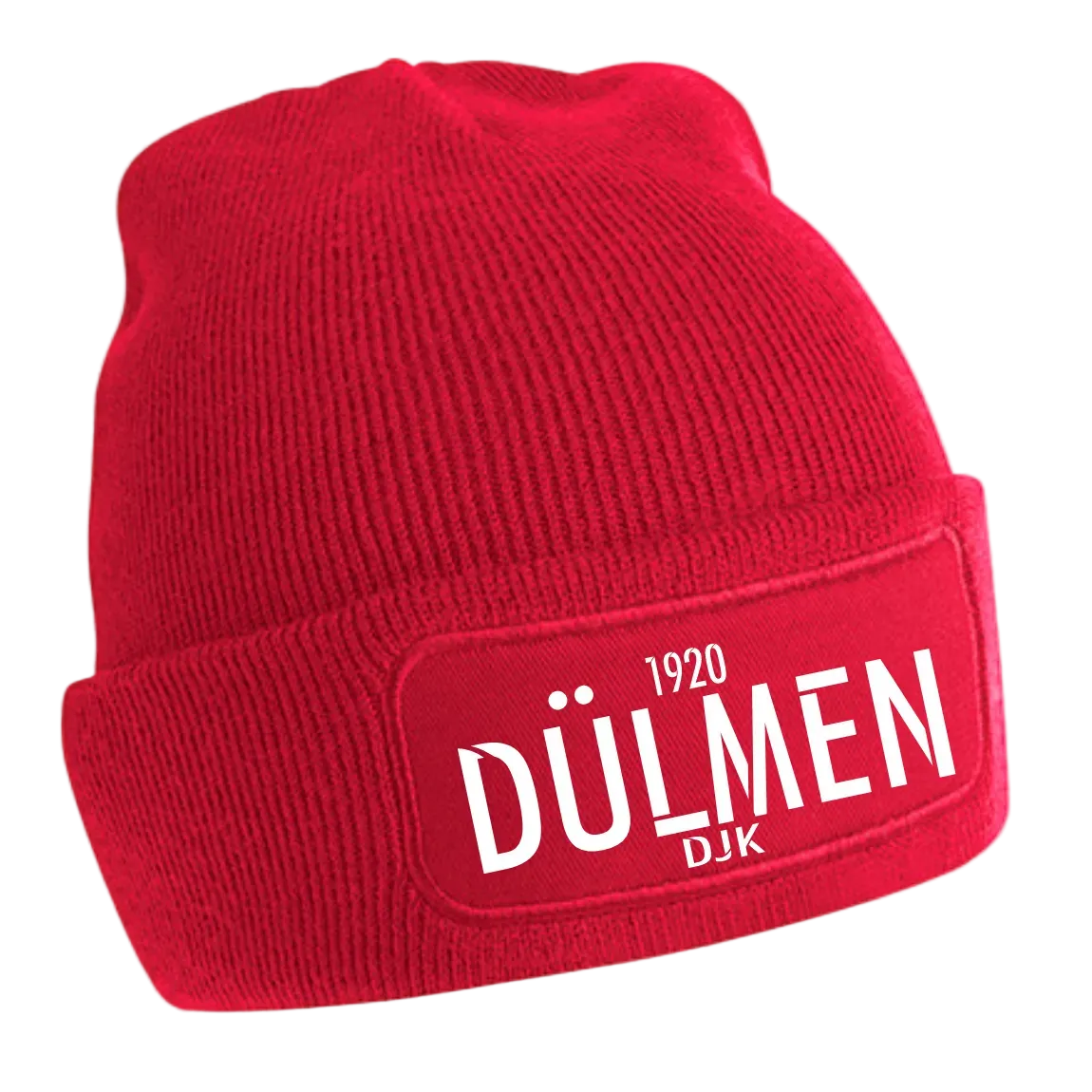 BIGTIME DJK SF Dülmen | Beanie Schriftzug rot Front #farbe_rot