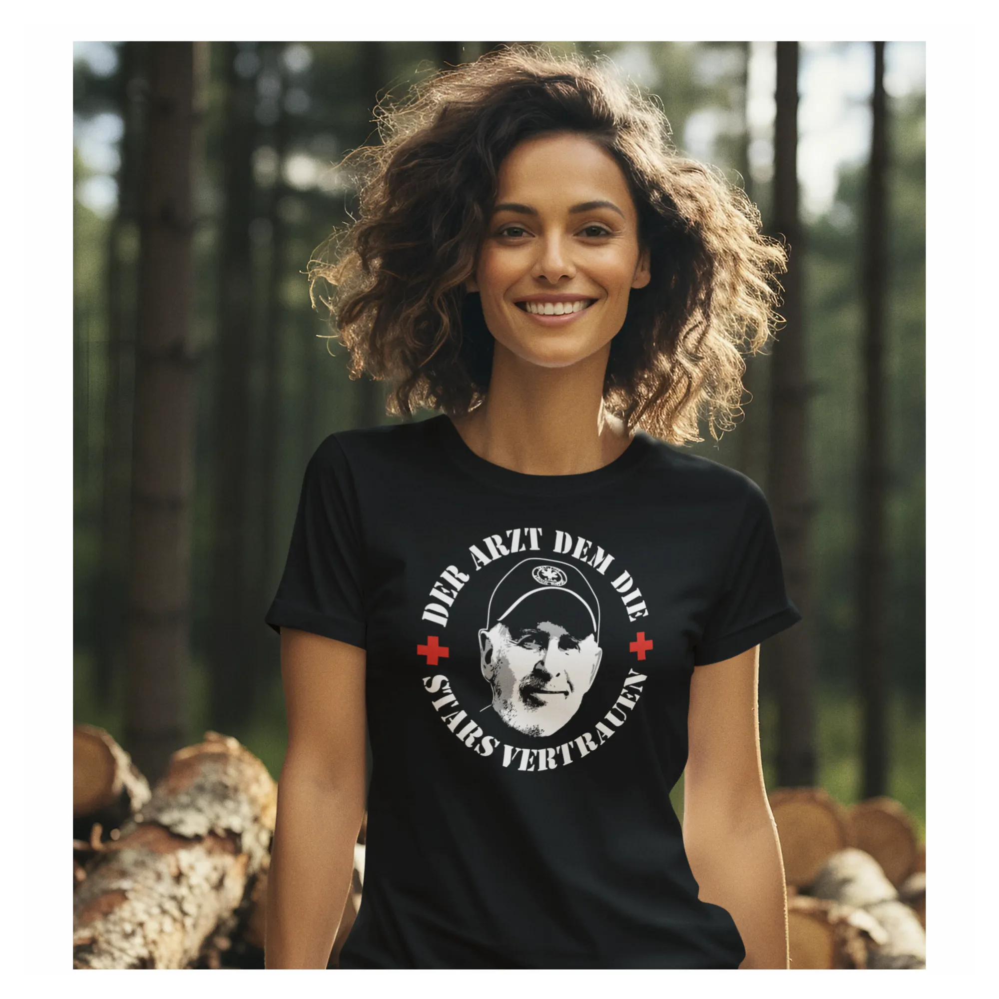 BIGTIME Dschungel Camp Dr. Bob T-Shirt Damen heather-grey Front #farbe_heather-grey