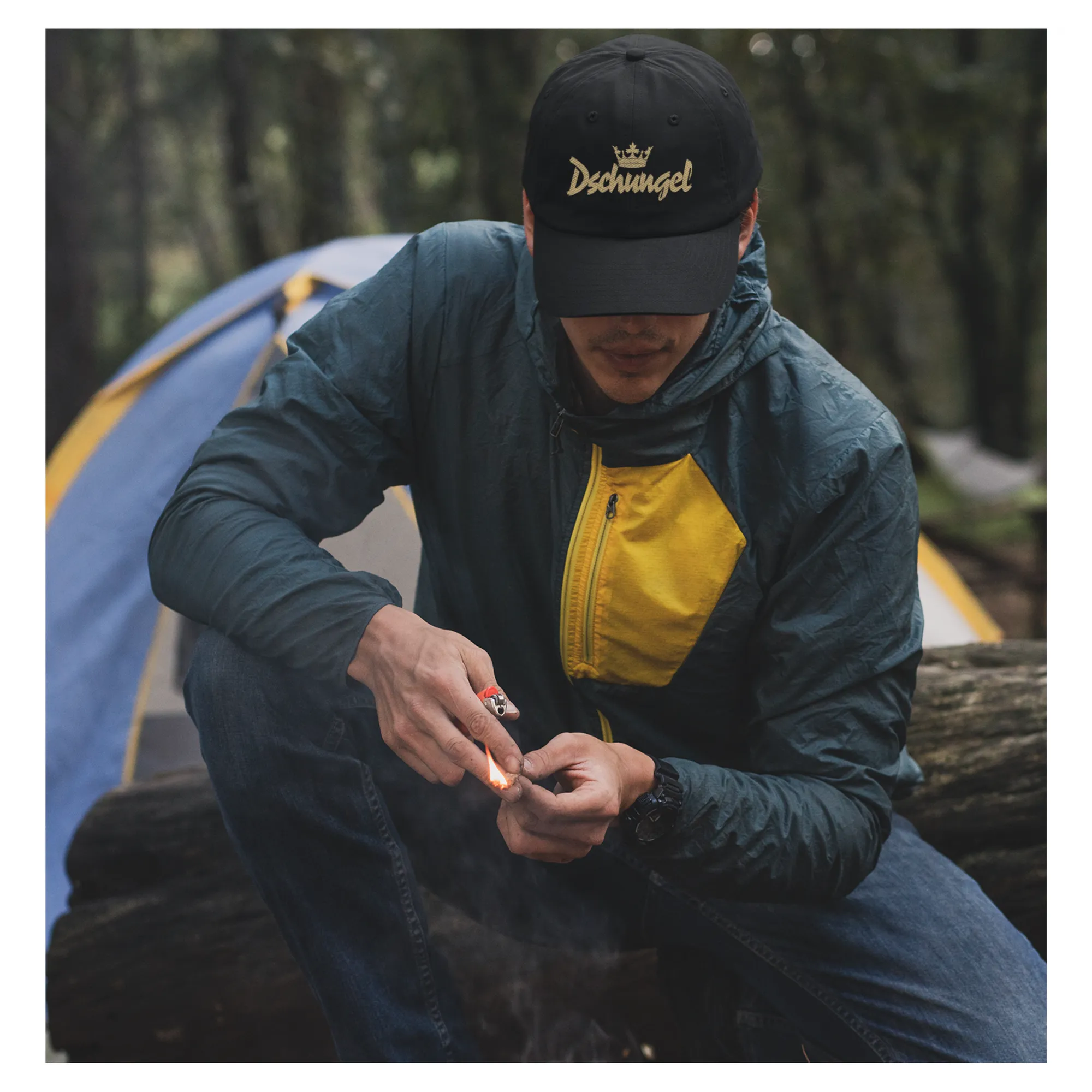BIGTIME Dschungel Camp Dschungelkönig*in Cap Unisex schwarz Front #farbe_schwarz
