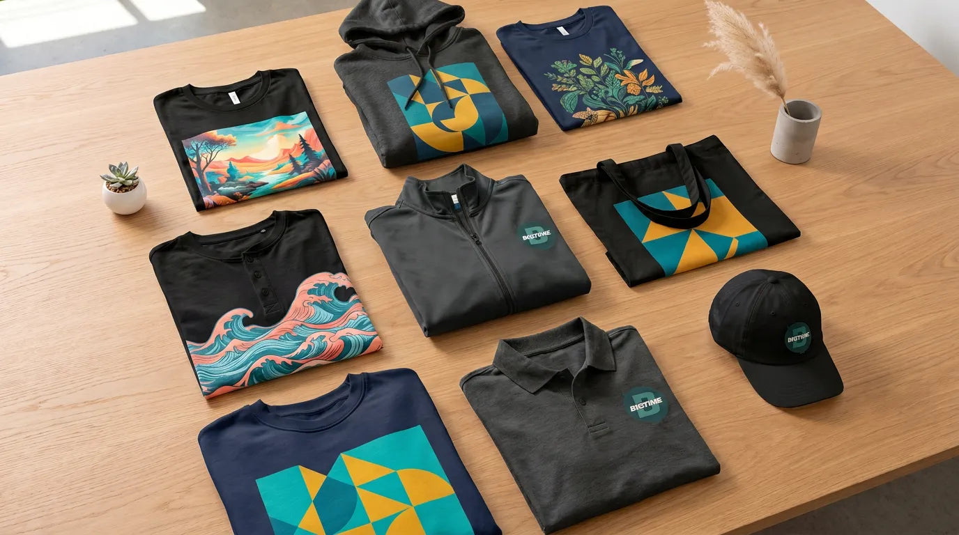 BIGTIME DTF Blockout Transfer auf dunklen Textilien – Shirts, Hoodie, Softshelljacke und Cap mit bunten Motiven