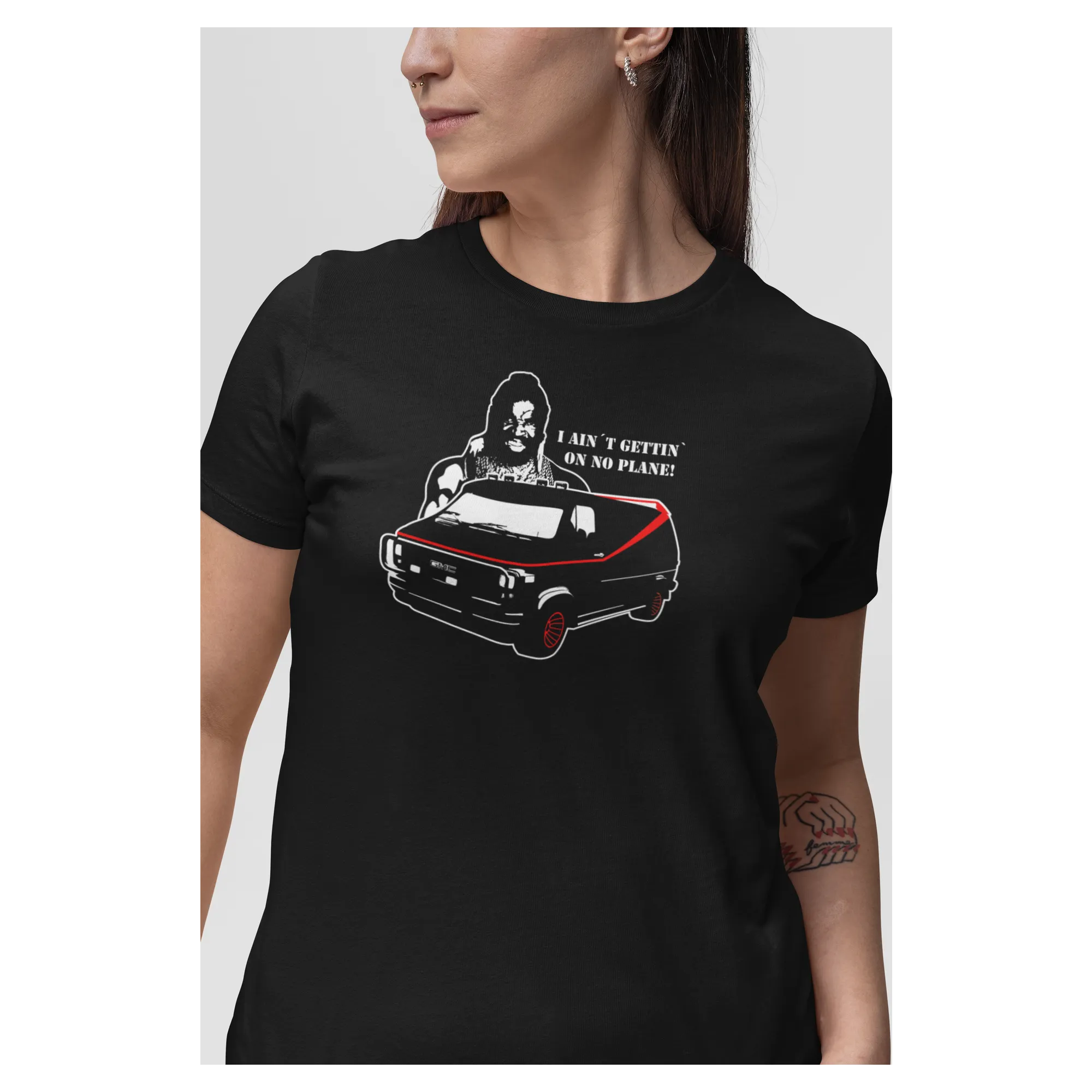 BIGTIME Filme & Serien A-Team B.A. schwarz T-Shirt Damen schwarz Front
