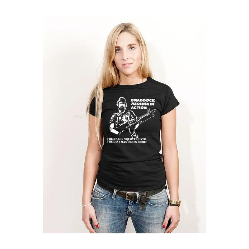 BIGTIME Filme & Serien Chuck Norris Shirt T-Shirt Damen schwarz Front