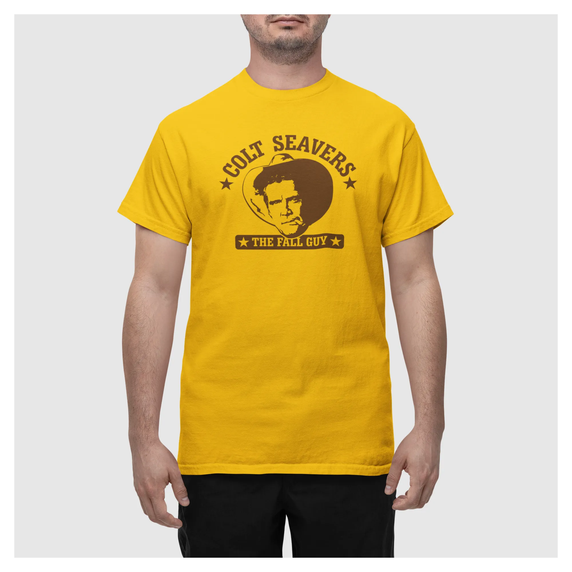 BIGTIME Filme & Serien Colt Seavers gelb T-Shirt Herren gelb Front