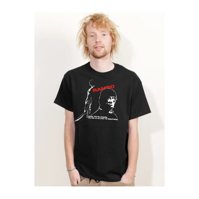 BIGTIME Filme & Serien John Rambo schwarz T-Shirt Unisex schwarz Front #farbe_schwarz