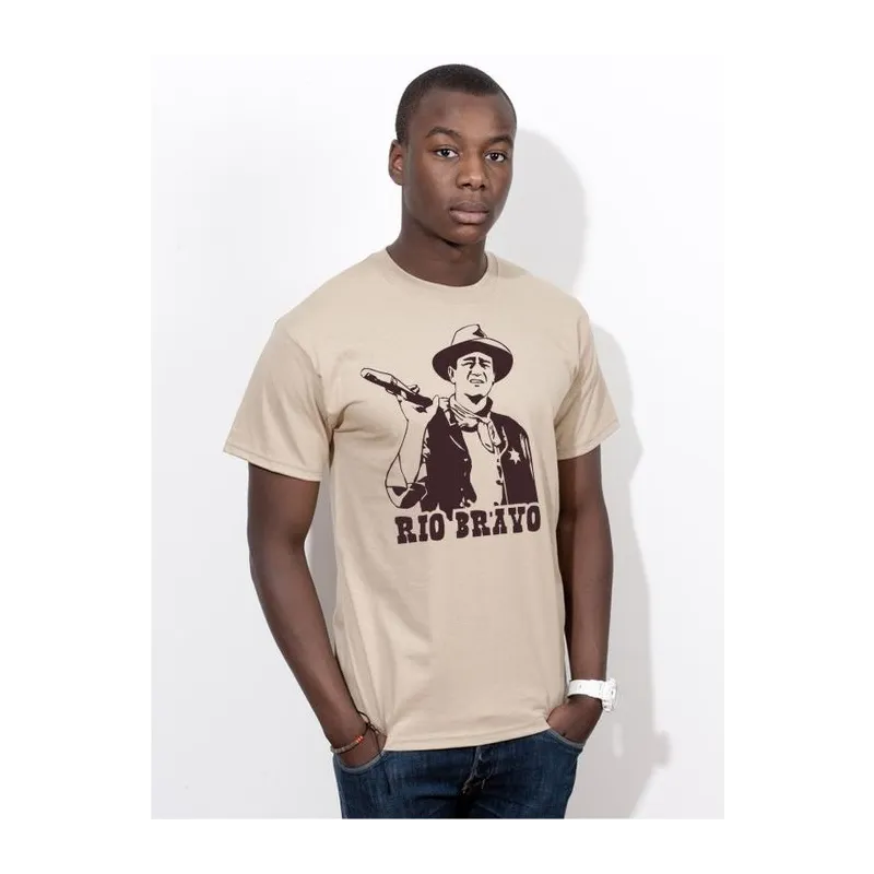 BIGTIME Filme & Serien John Wayne Rio Bravo Design 1 T-Shirt Unisex beige Front #farbe_beige