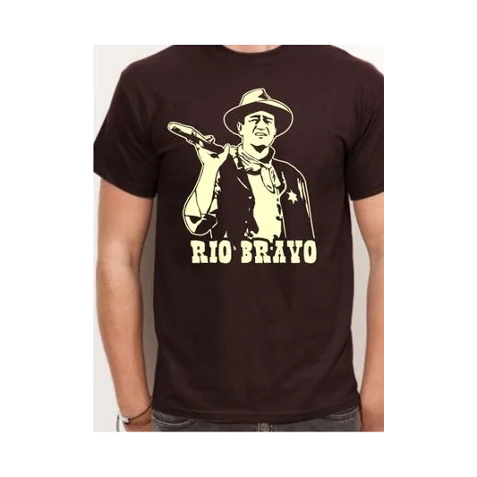 BIGTIME Filme & Serien John Wayne Rio Bravo Design 2 T-Shirt Unisex braun Front #farbe_braun