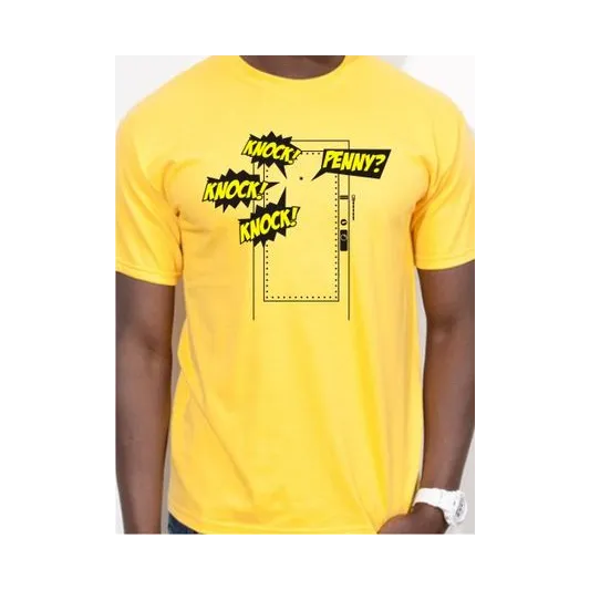 BIGTIME Filme & Serien Knock Knock Penny Bazinga Design 1 T-Shirt Unisex grau Front #farbe_grau